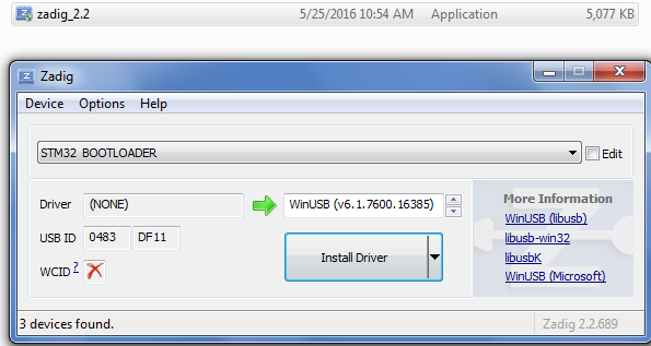 stm32 bootloader driver download