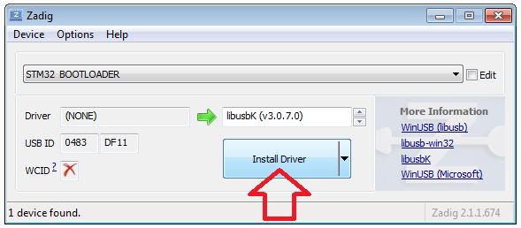 stm32 bootloader driver windows 10 download